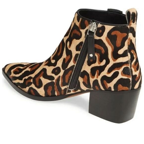 LINEA PAOLO Sevilla II Genuine Calf Hair Leopard  Booties 7.5 - Picture 4 of 10